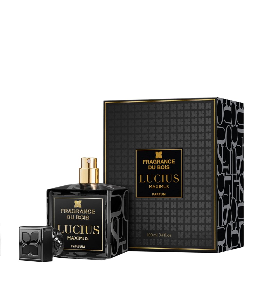 Fragrance Du Bois Lucius Maximus Parfum 100ml bottle and presentation box