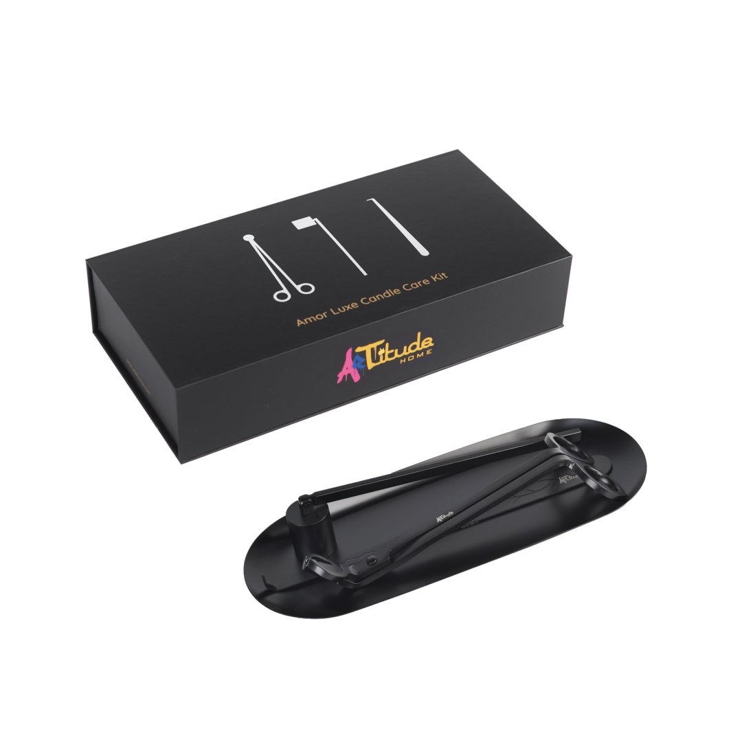 AMOR LUXE Candle Care Kit by Artitude Home – luxury presentation box with wick trimmer, candle snuffer and wick corrector