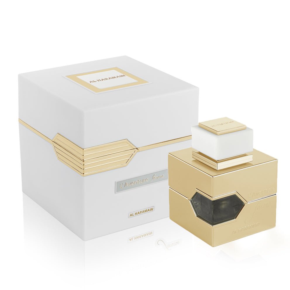 Al Haramain L'Aventure Femme 100 ml perfume and white gold presentation box